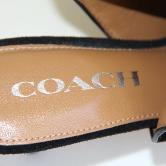 Coach Marbella Suede Leather Sling Back Heeled Booties Size 6 US/36 EU. RARE - Picture 11 of 11